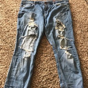 Distressed jeans